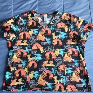 Disney Medical Lion King Hakuna Matata T-Shirt - Black and Orange